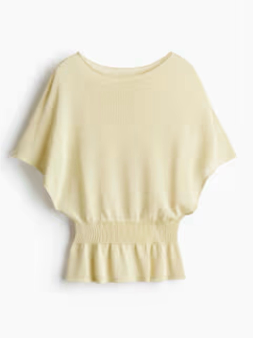 Cider Butter Yellow Boatneck Short Sleeve Knit Top